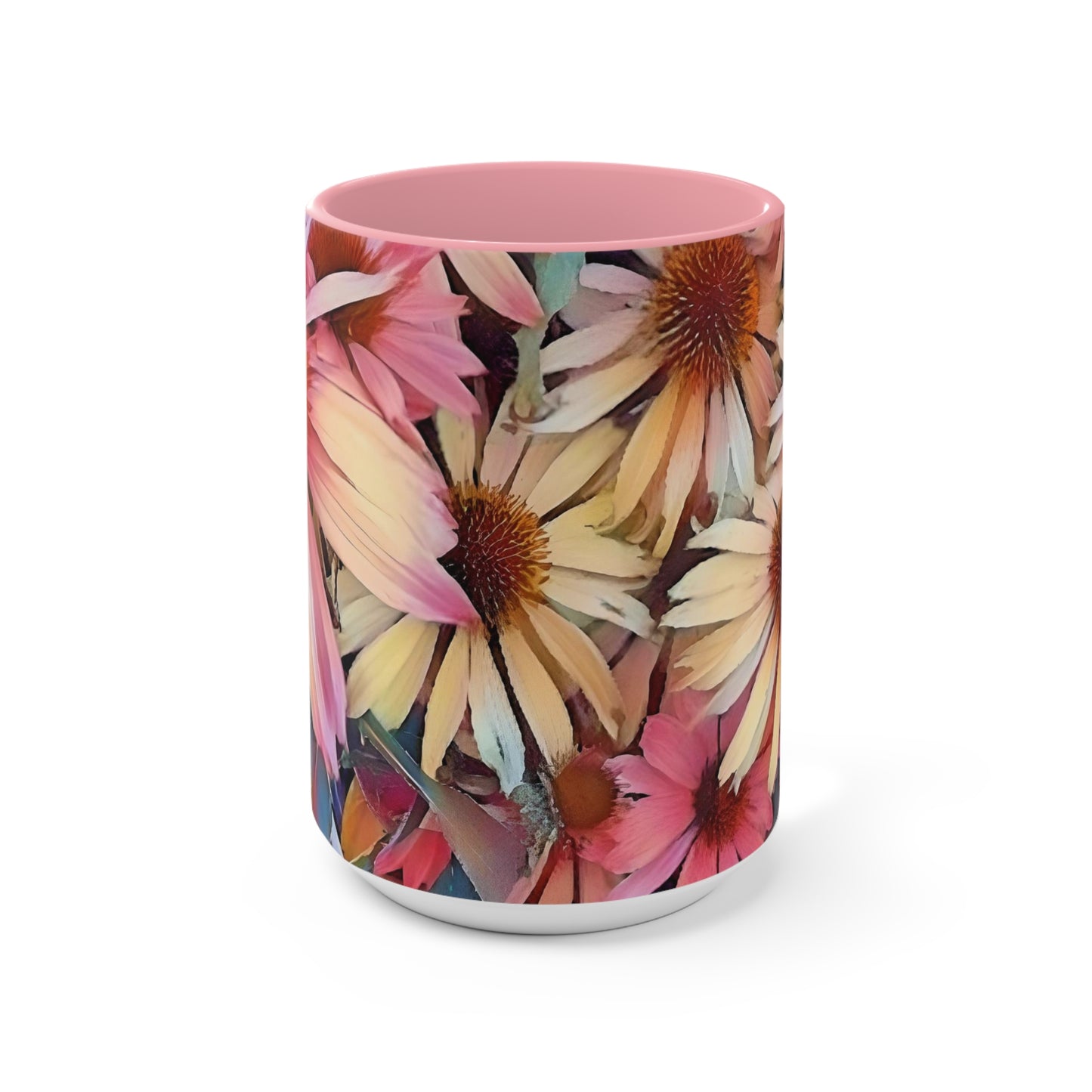Pink Daisy Boho Accent Mugs