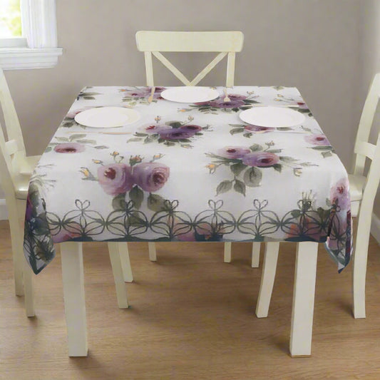 Elegant Floral Tablecloth for Vintage Fans