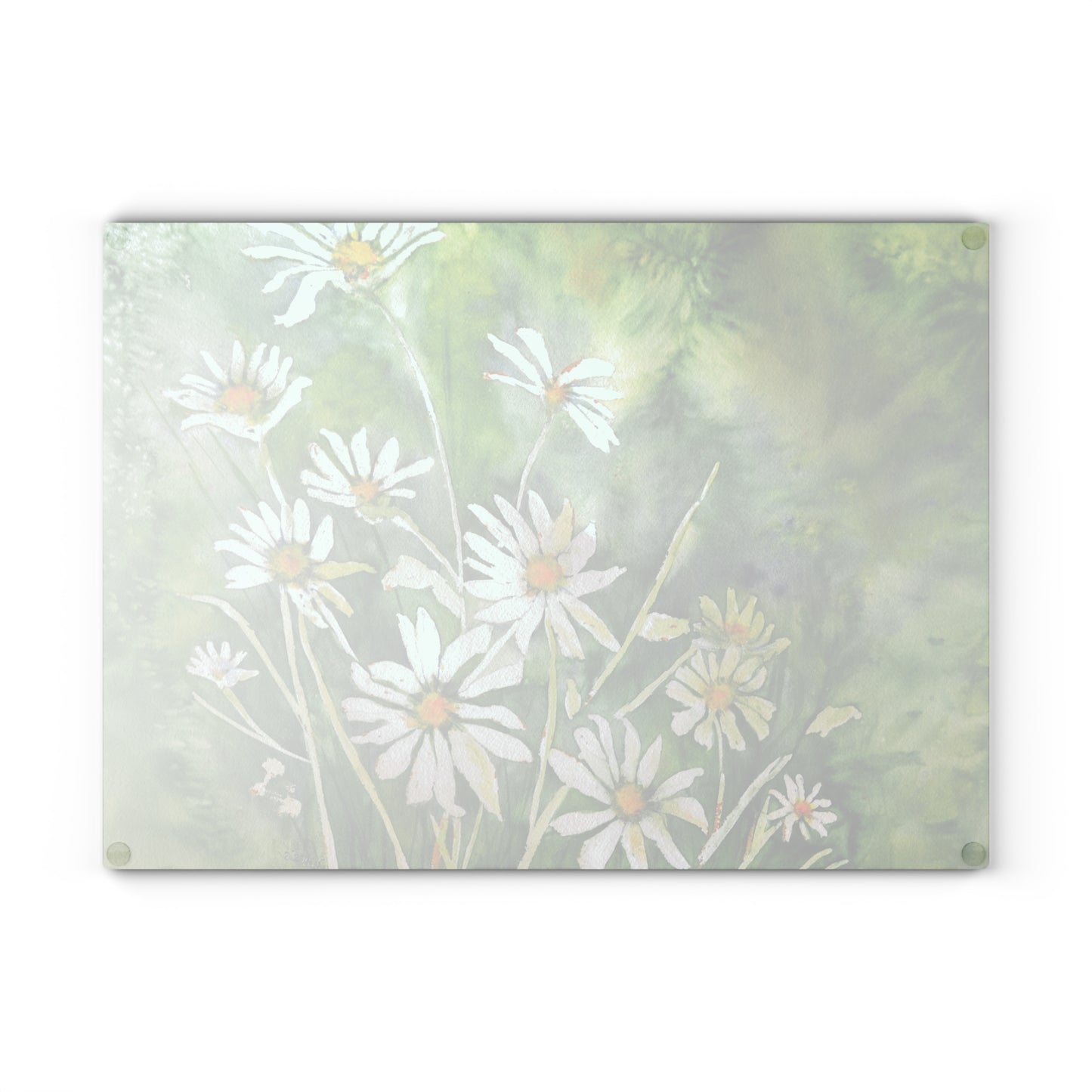 Dodie's Daisies Glass Cutting Board