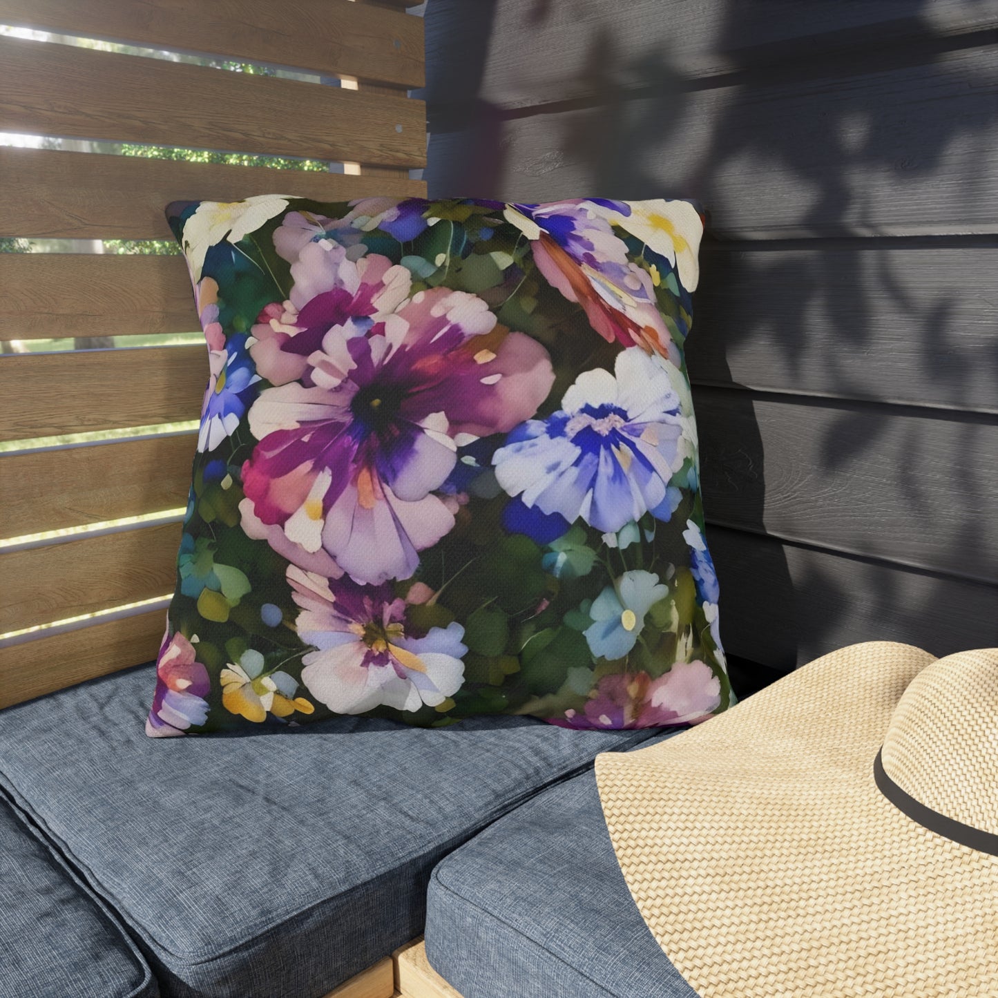 Vibrant Floral Outdoor Pillow