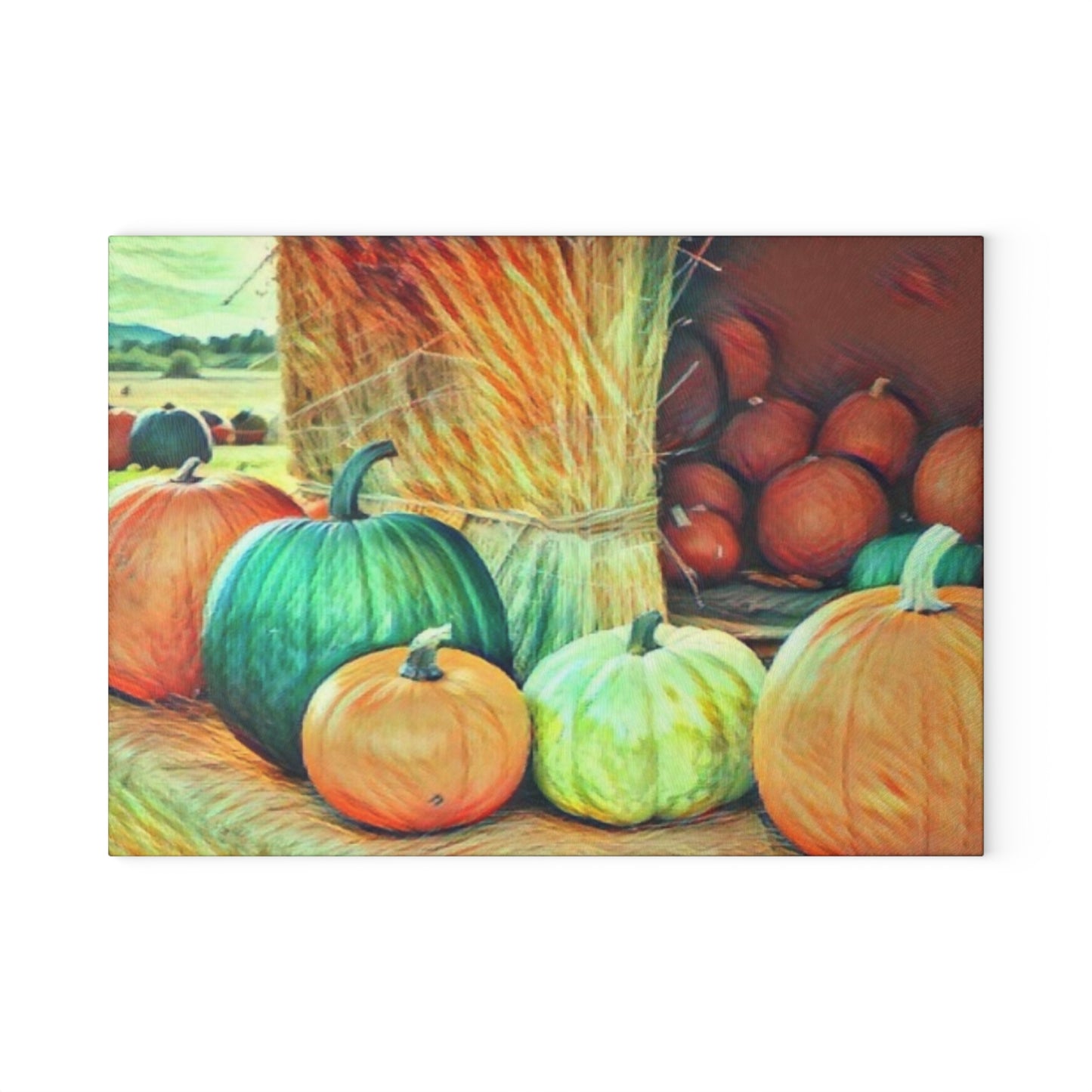 Fall Pumpkin Glass Cutting Board