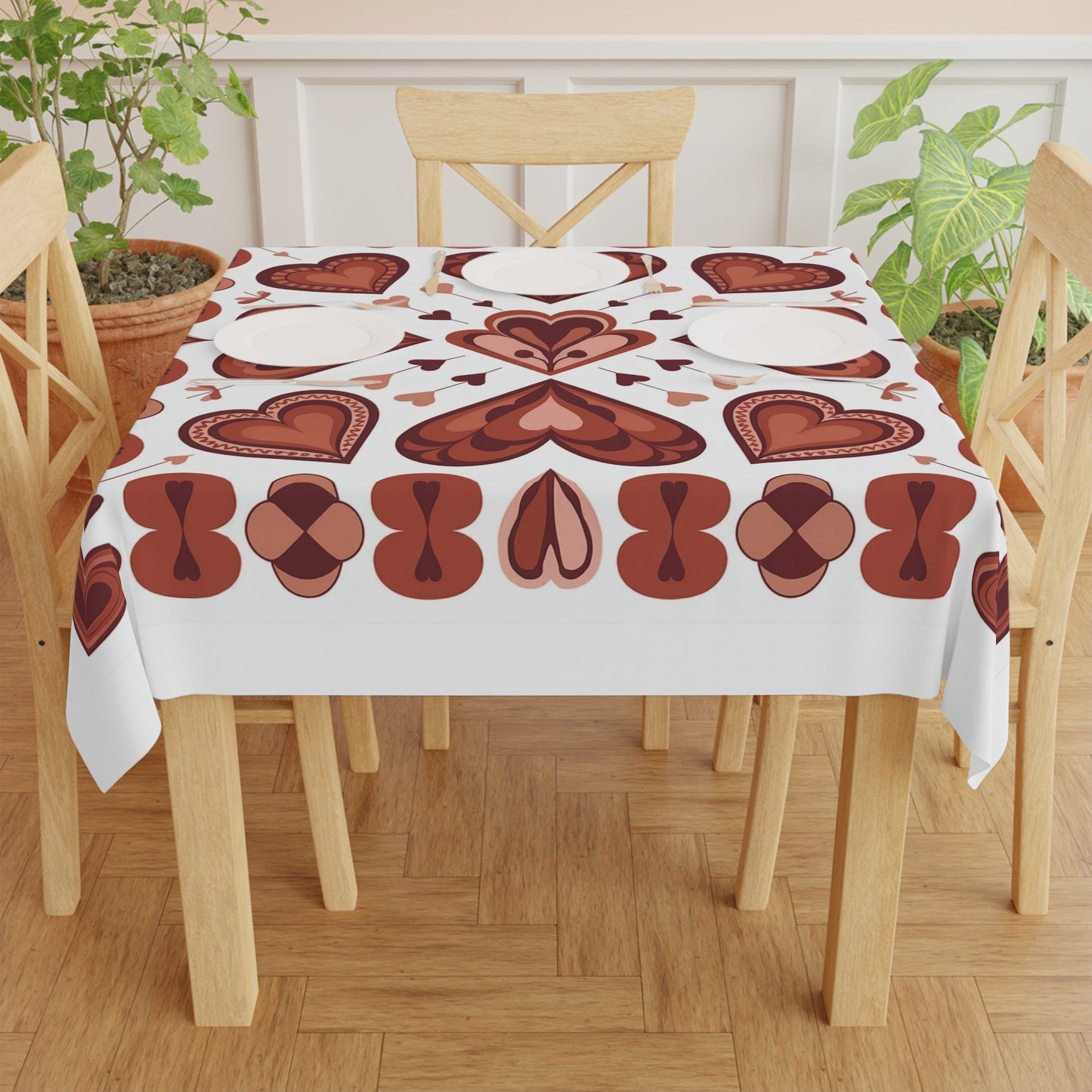 Hearts Galore Accent Tablecloth-Vintage Style