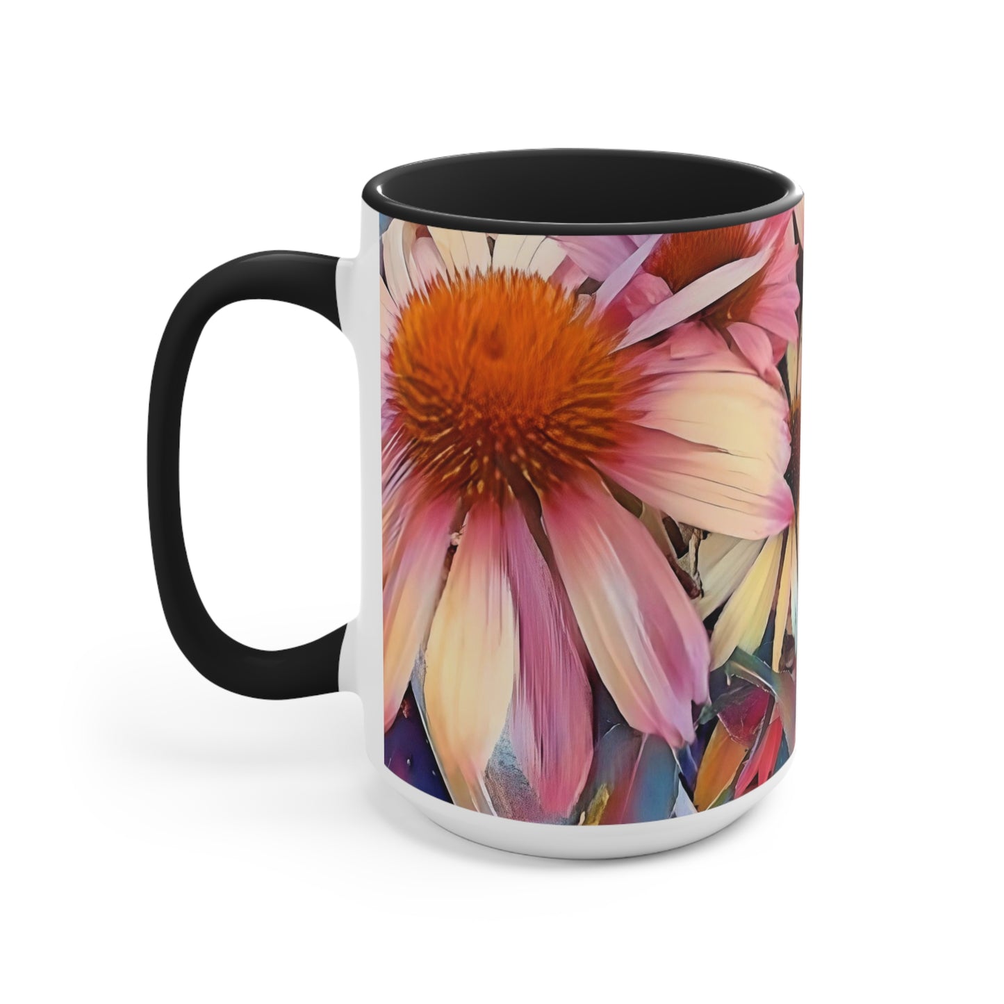 Pink Daisy Boho Accent Mugs
