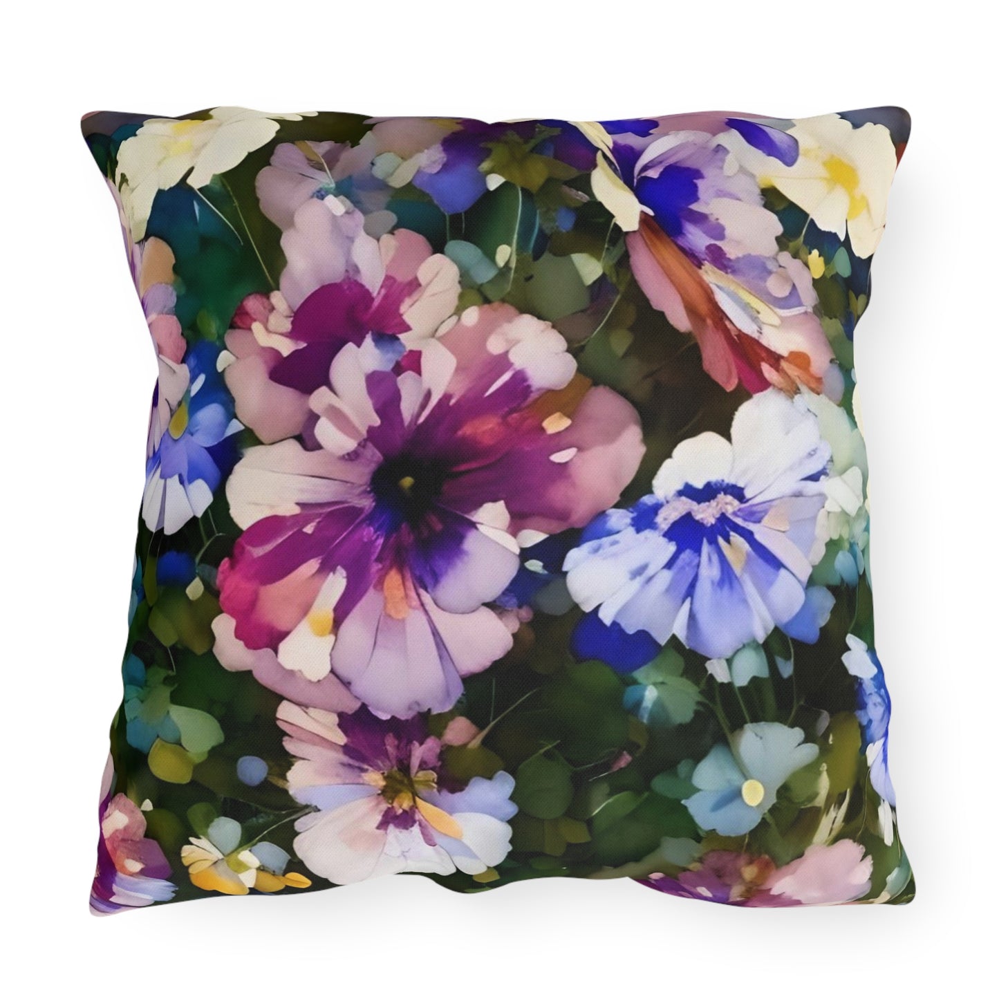 Vibrant Floral Outdoor Pillow