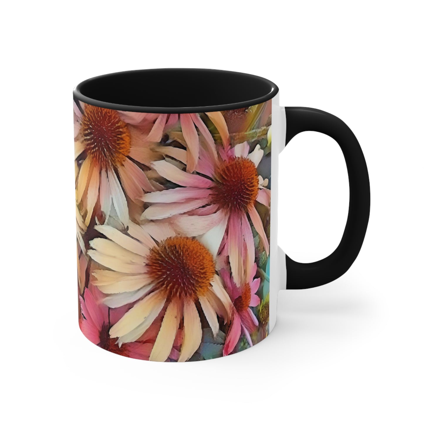 Pink Daisy Boho Accent Mugs