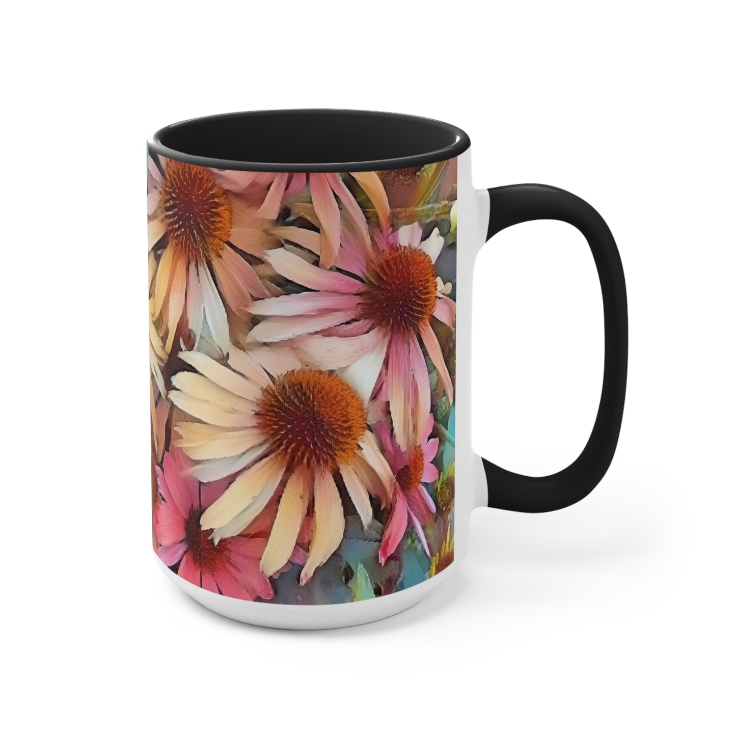 Pink Daisy Boho Accent Mugs