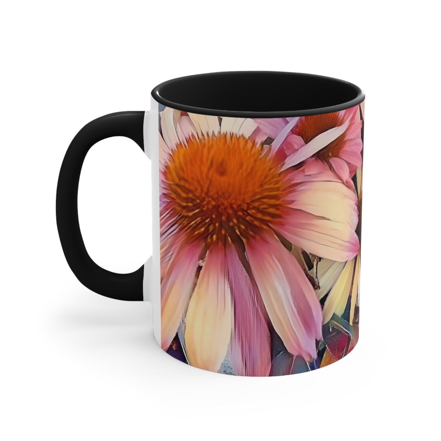 Pink Daisy Boho Accent Mugs