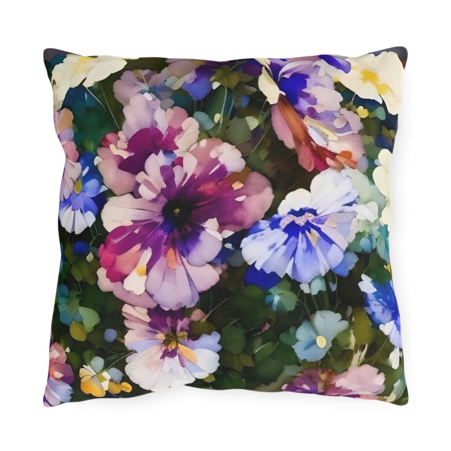 Vibrant Floral Outdoor Pillow