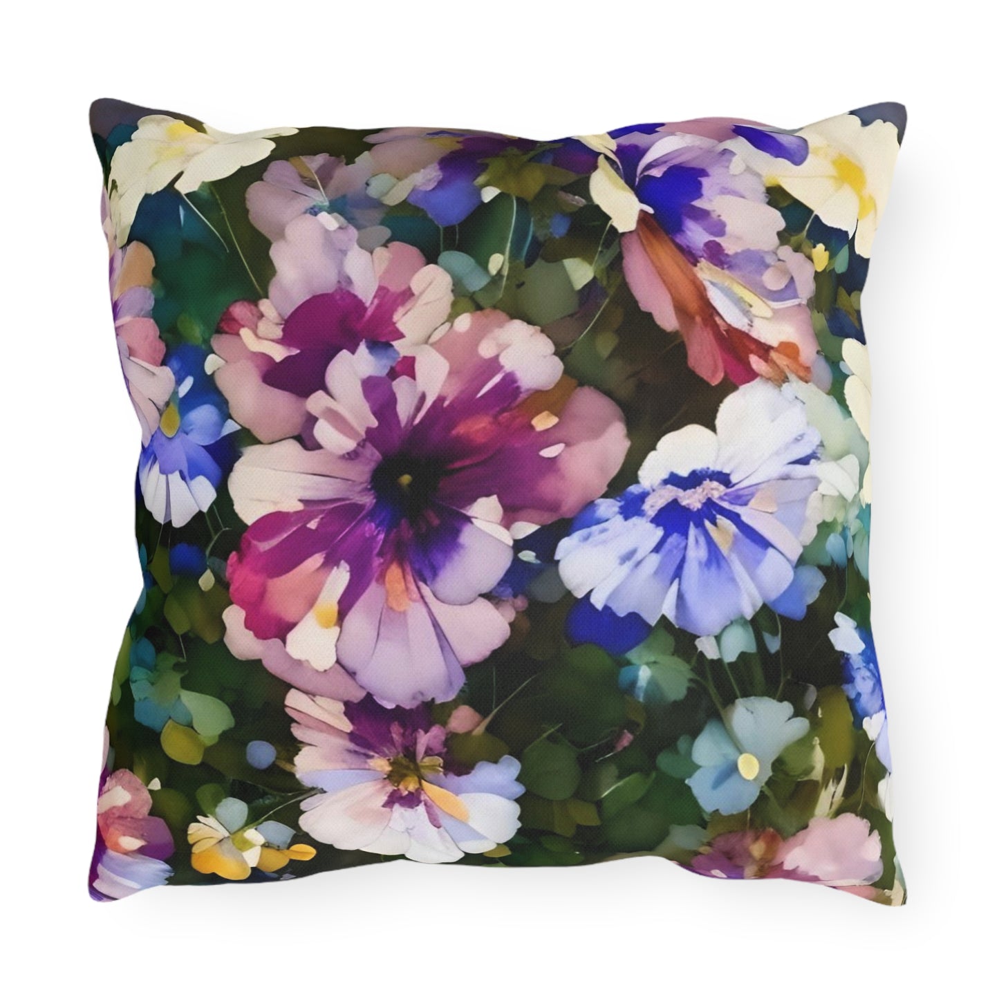 Vibrant Floral Outdoor Pillow