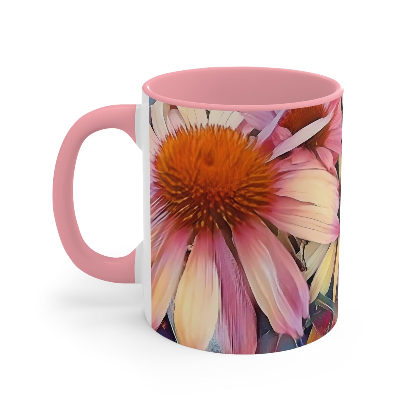 Pink Daisy Boho Accent Mugs