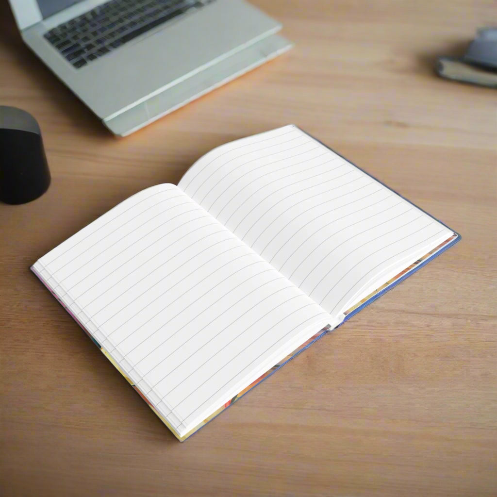 Journal - Fall Pumpkins and Mums Still Life Painting - Ruled Line Notebook