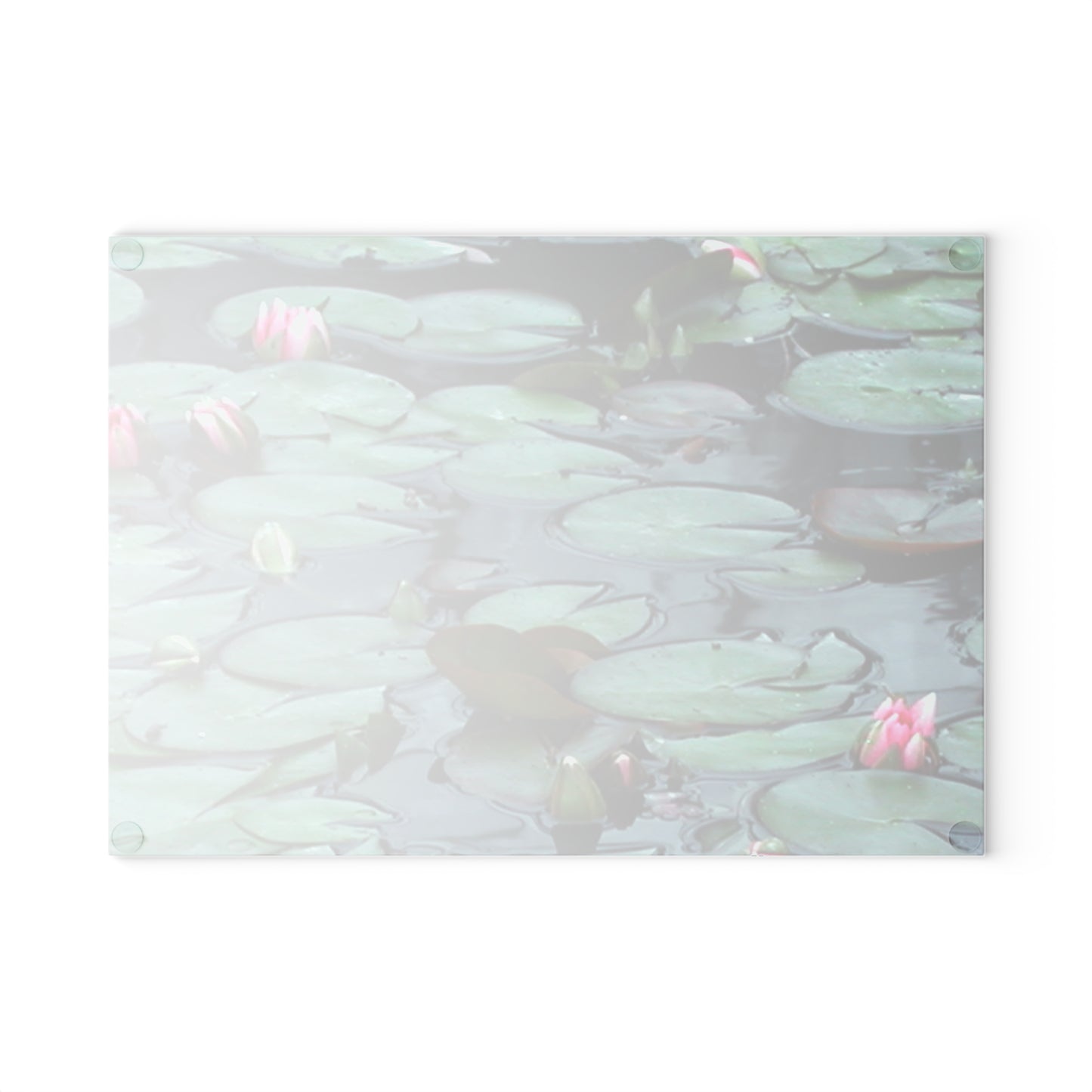 Serene Lily Pad Glass Cutting Board - Elegant Kitchen Décor