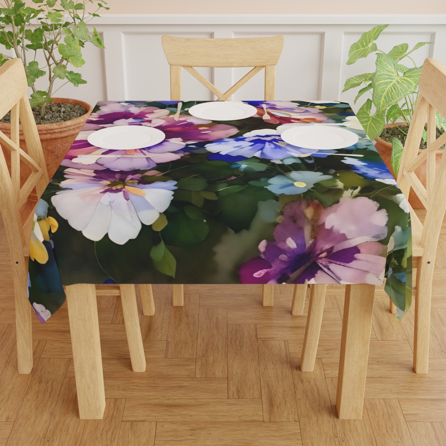 Impressionistic Pansies Accent Tablecloth