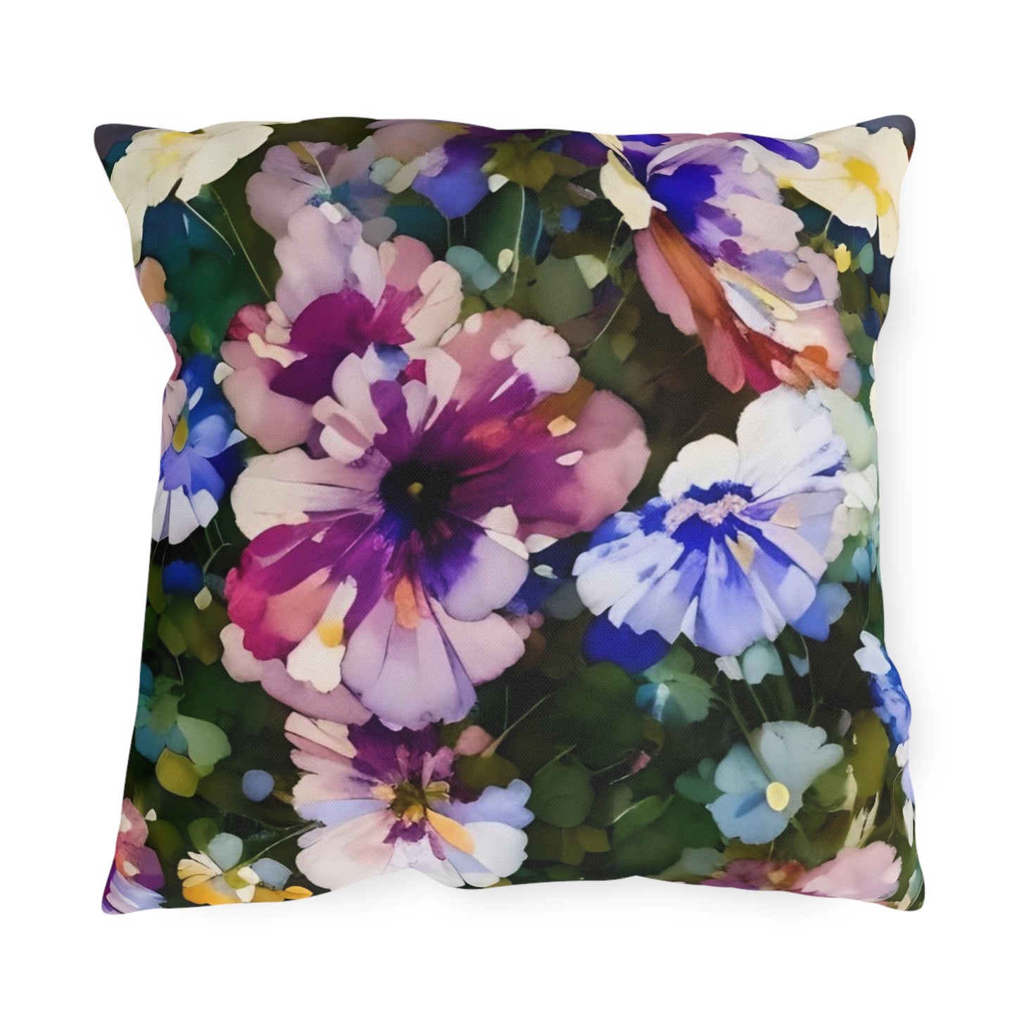 Vibrant Floral Outdoor Pillow