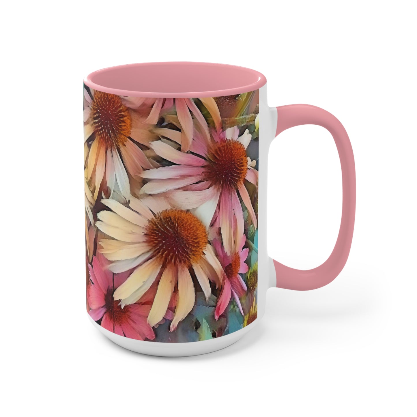 Pink Daisy Boho Accent Mugs