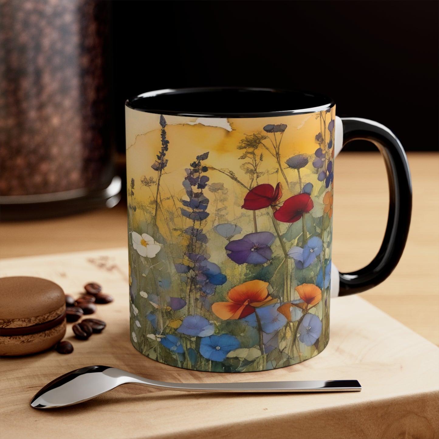 Wildflower Accent Mug with Color Inside