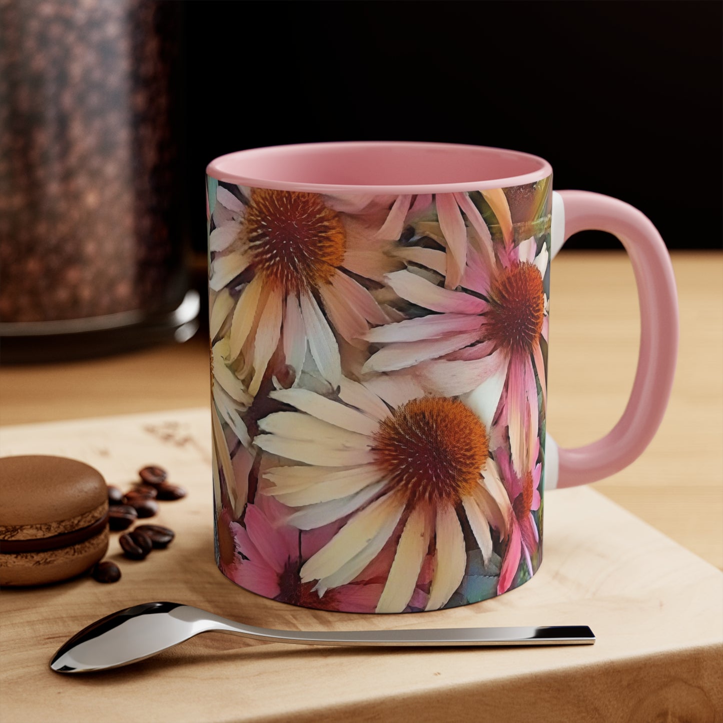 Pink Daisy Boho Accent Mugs