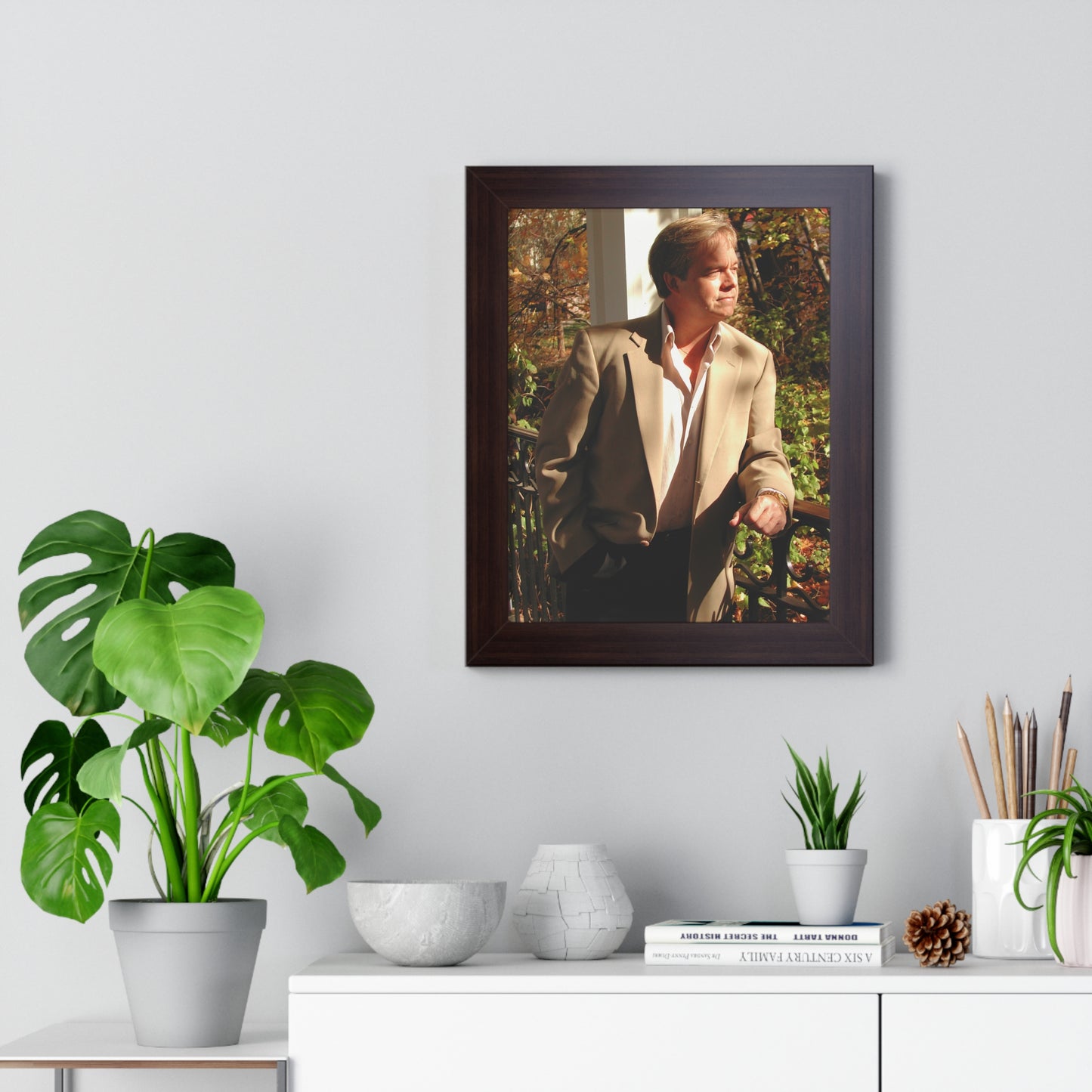 Man Admiring Fall Framed Poster
