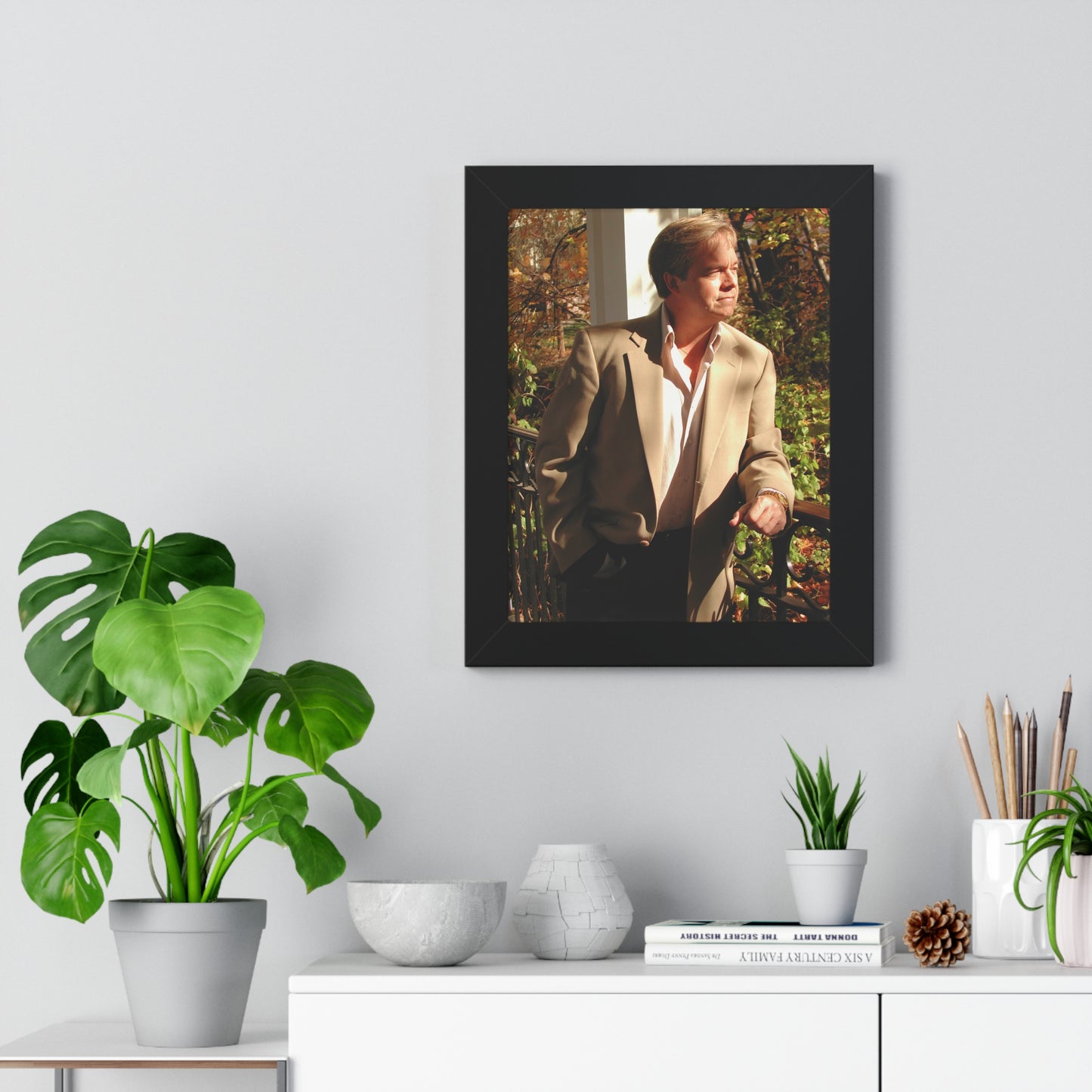 Man Admiring Fall Framed Poster