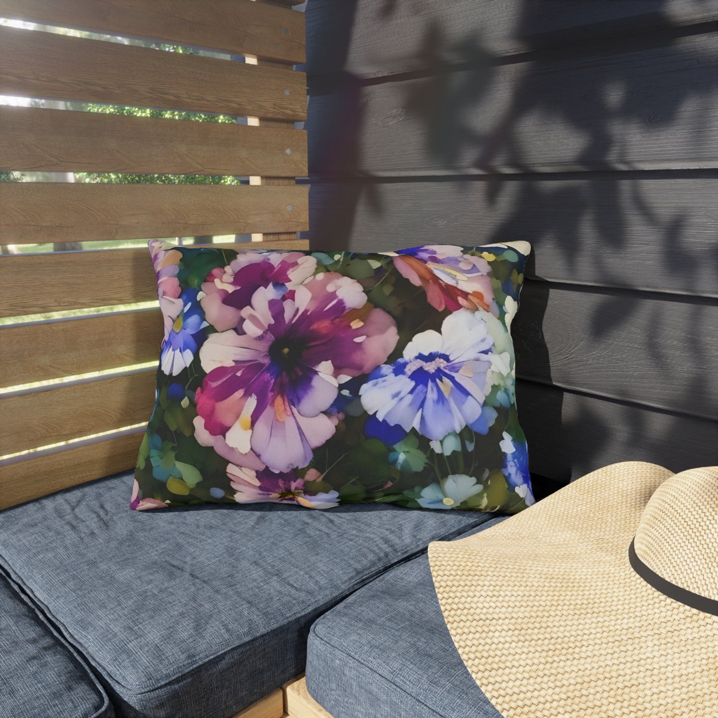 Vibrant Floral Outdoor Pillow