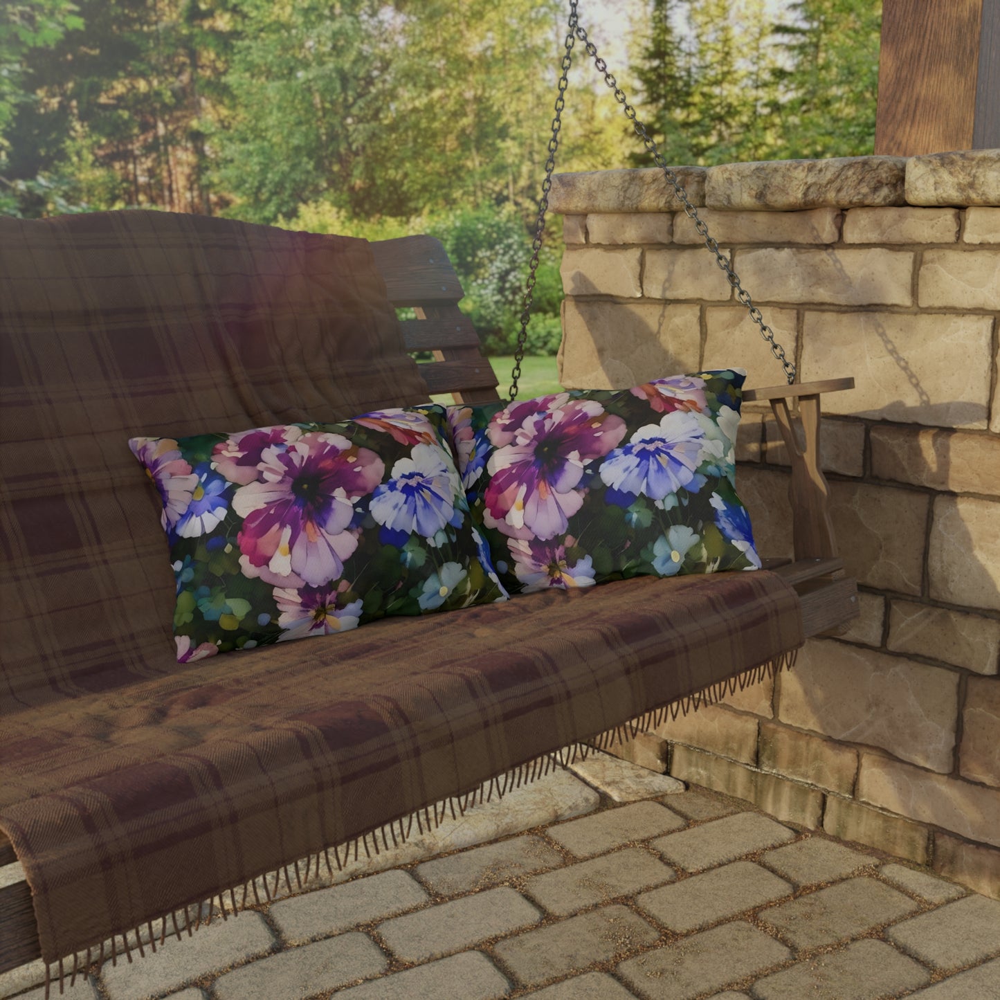 Vibrant Floral Outdoor Pillow