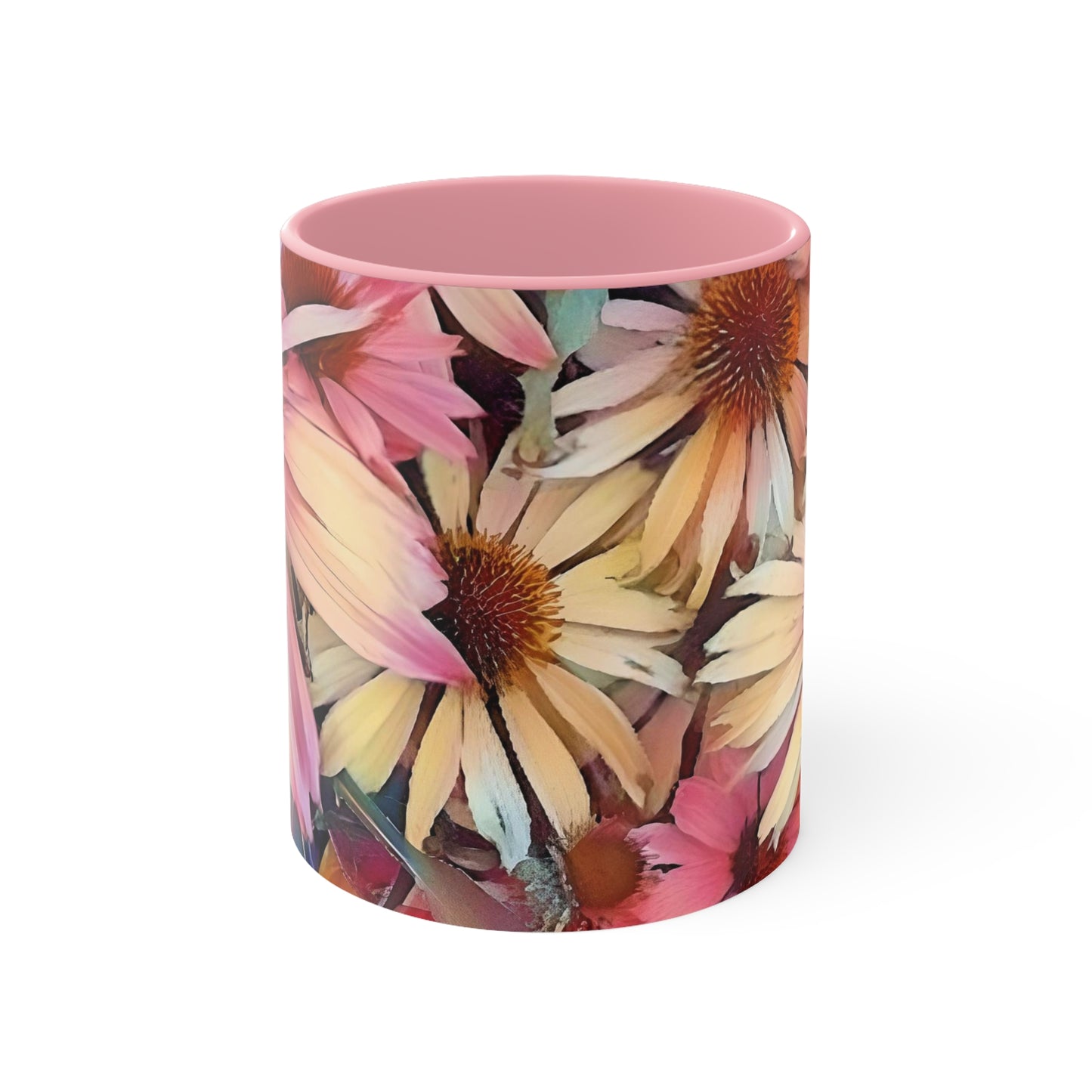 Pink Daisy Boho Accent Mugs