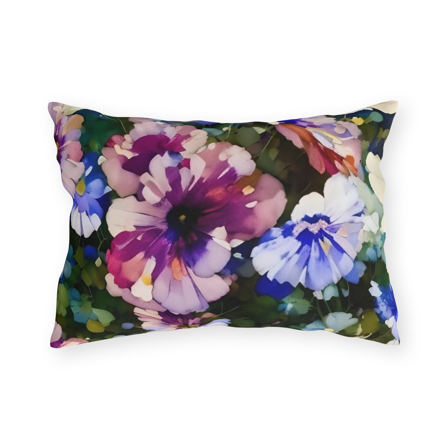 Vibrant Floral Outdoor Pillow
