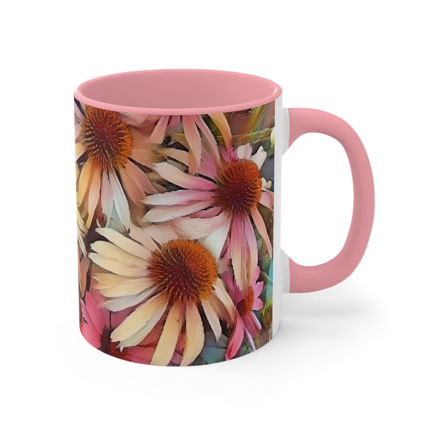 Pink Daisy Boho Accent Mugs