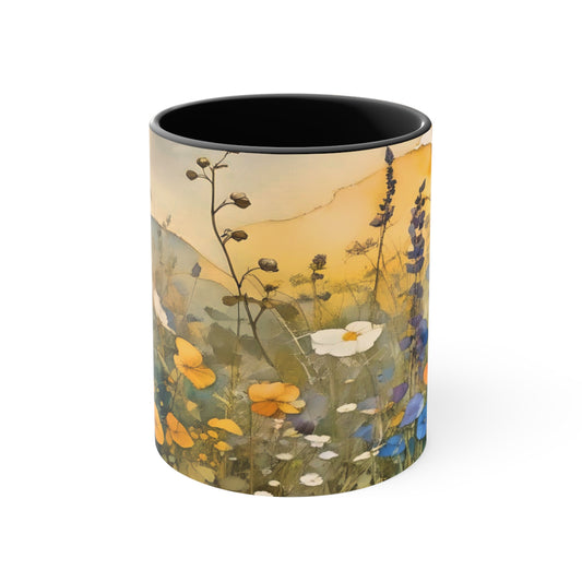 Wildflower Accent Mug with Color Inside