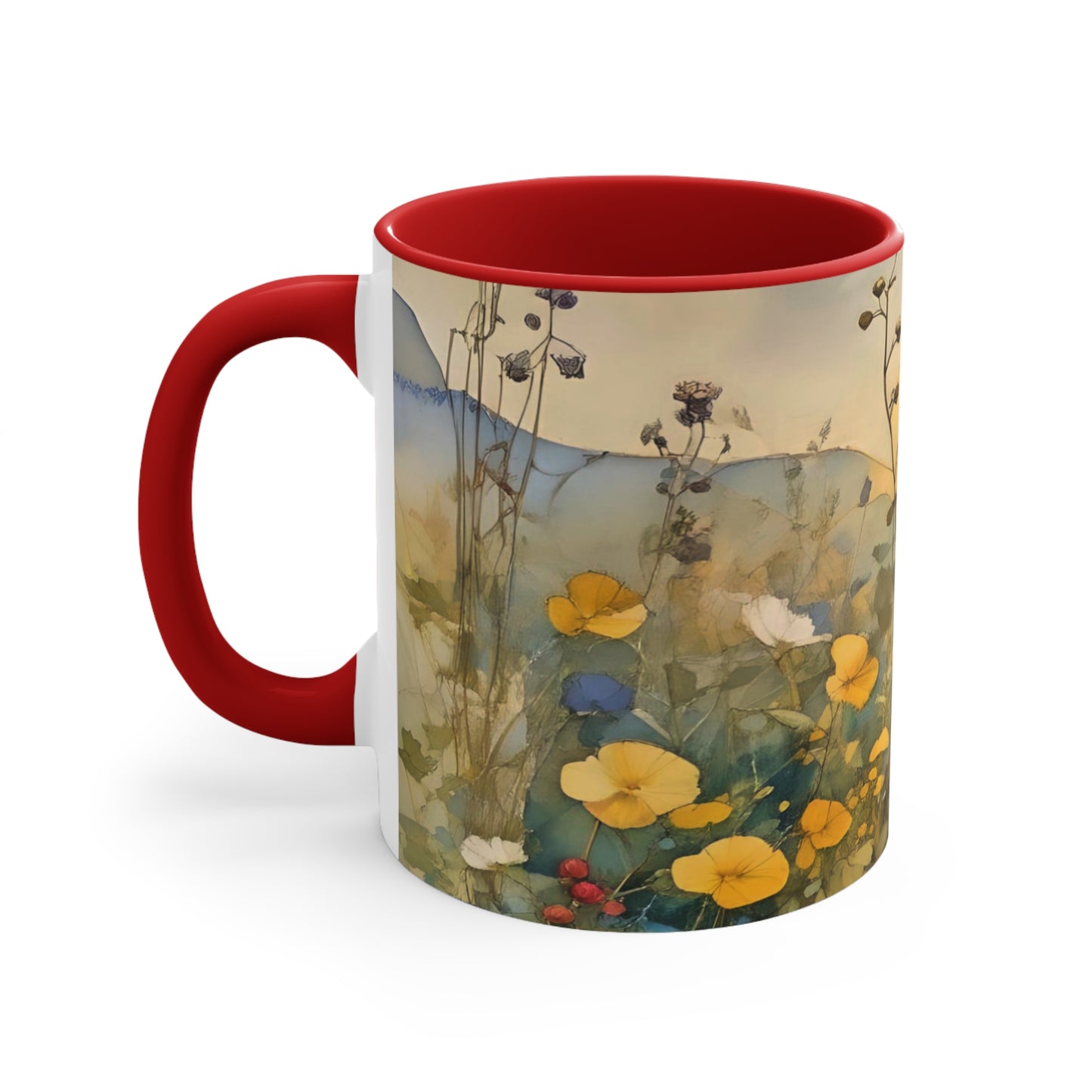 Wildflower Accent Mug with Color Inside