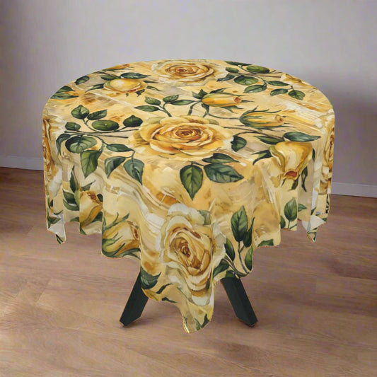 Golden Rose Garden – Floral Tablecloth