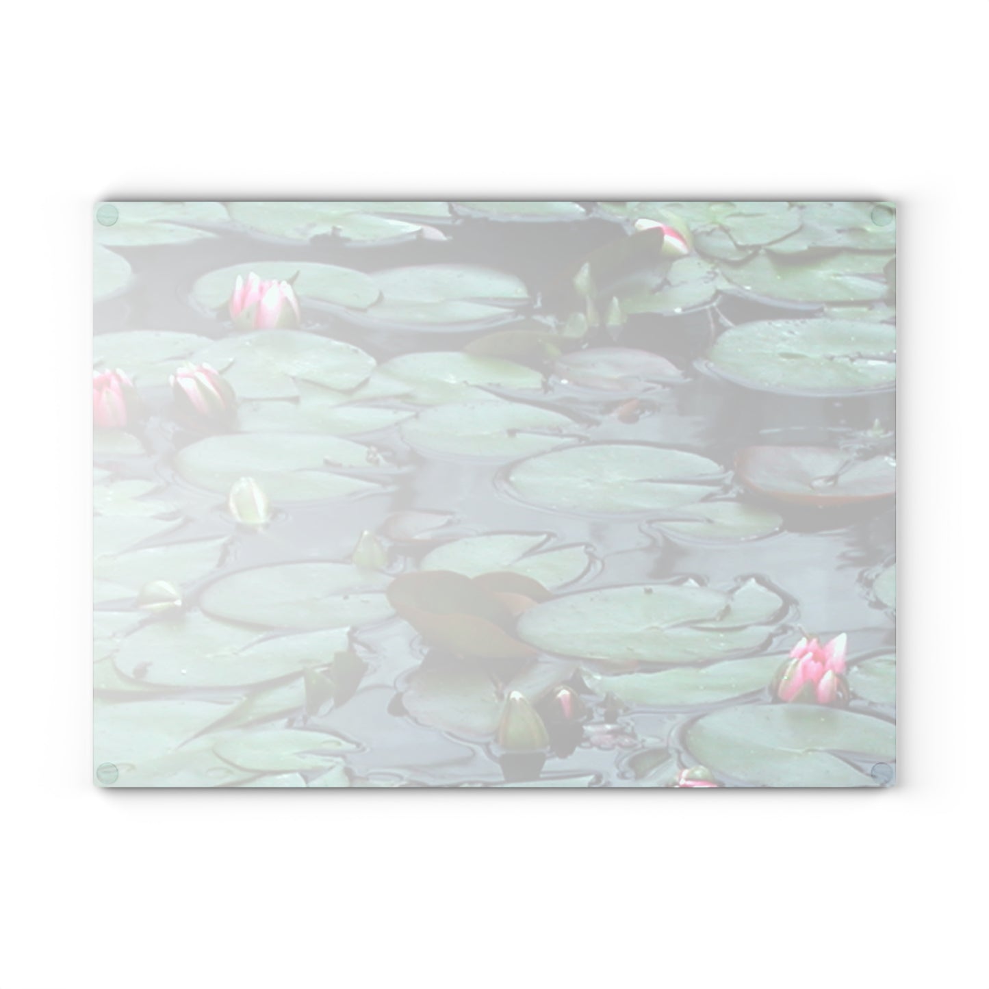 Serene Lily Pad Glass Cutting Board - Elegant Kitchen Décor