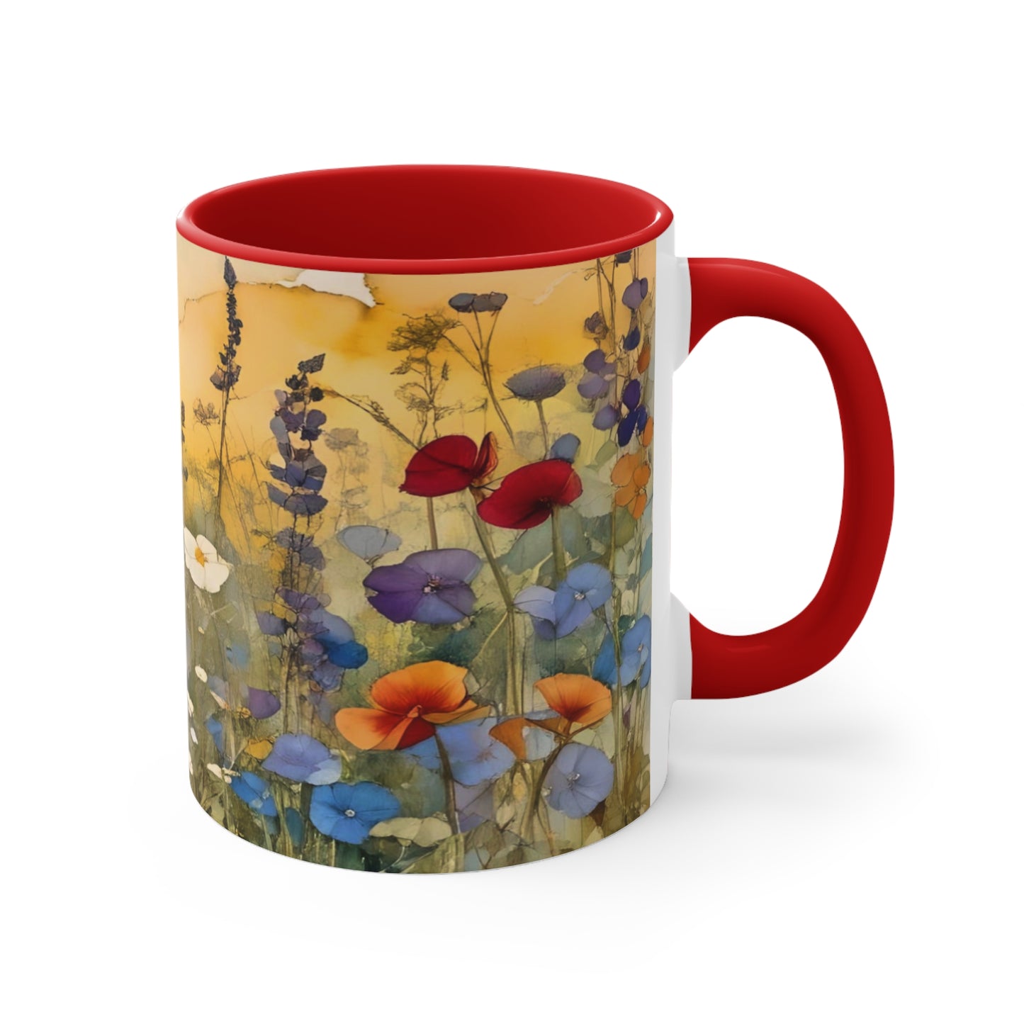 Wildflower Accent Mug with Color Inside