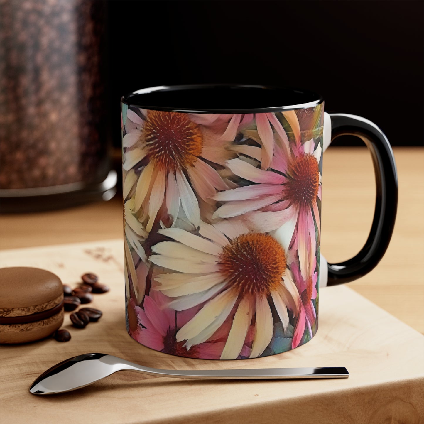 Pink Daisy Boho Accent Mugs