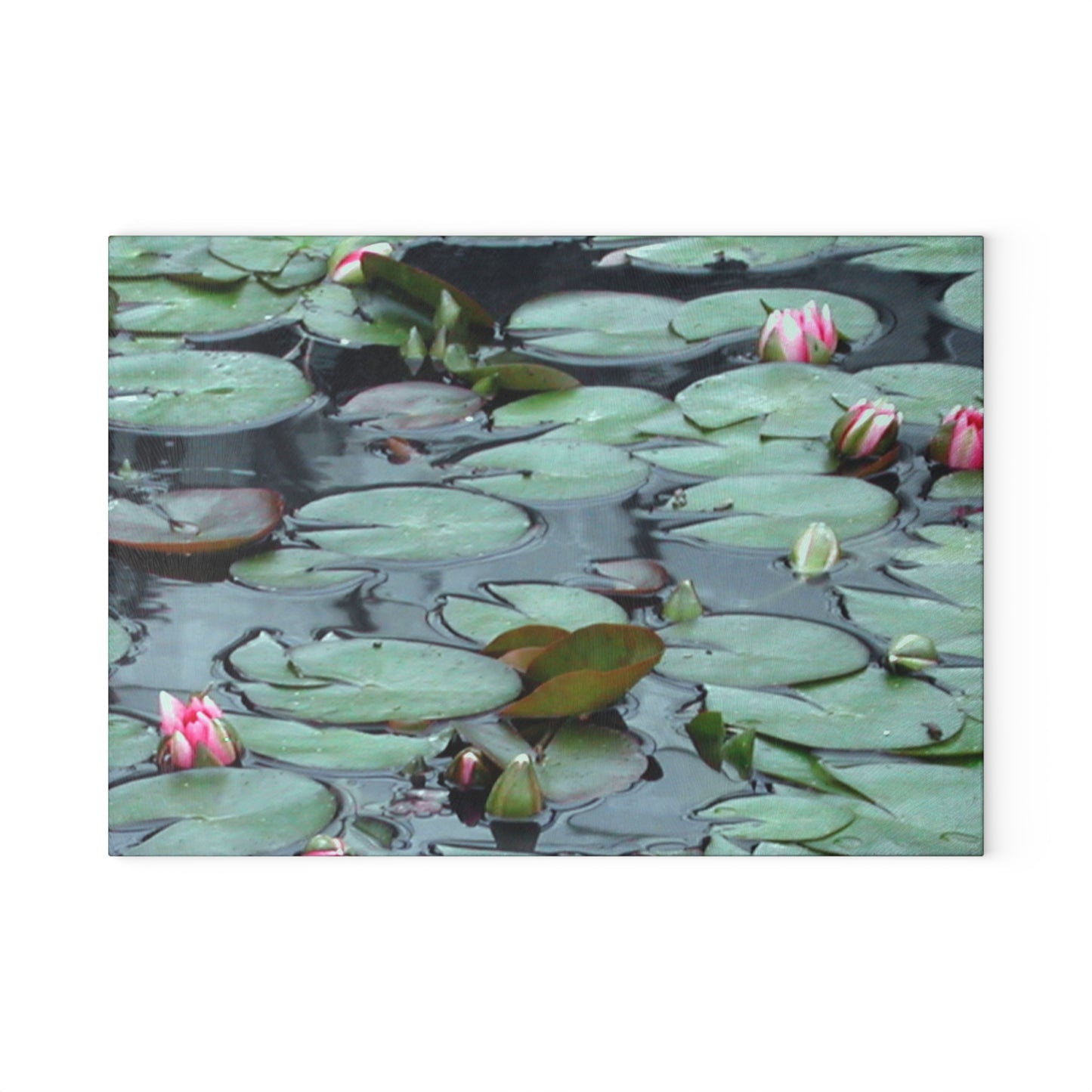 Serene Lily Pad Glass Cutting Board - Elegant Kitchen Décor