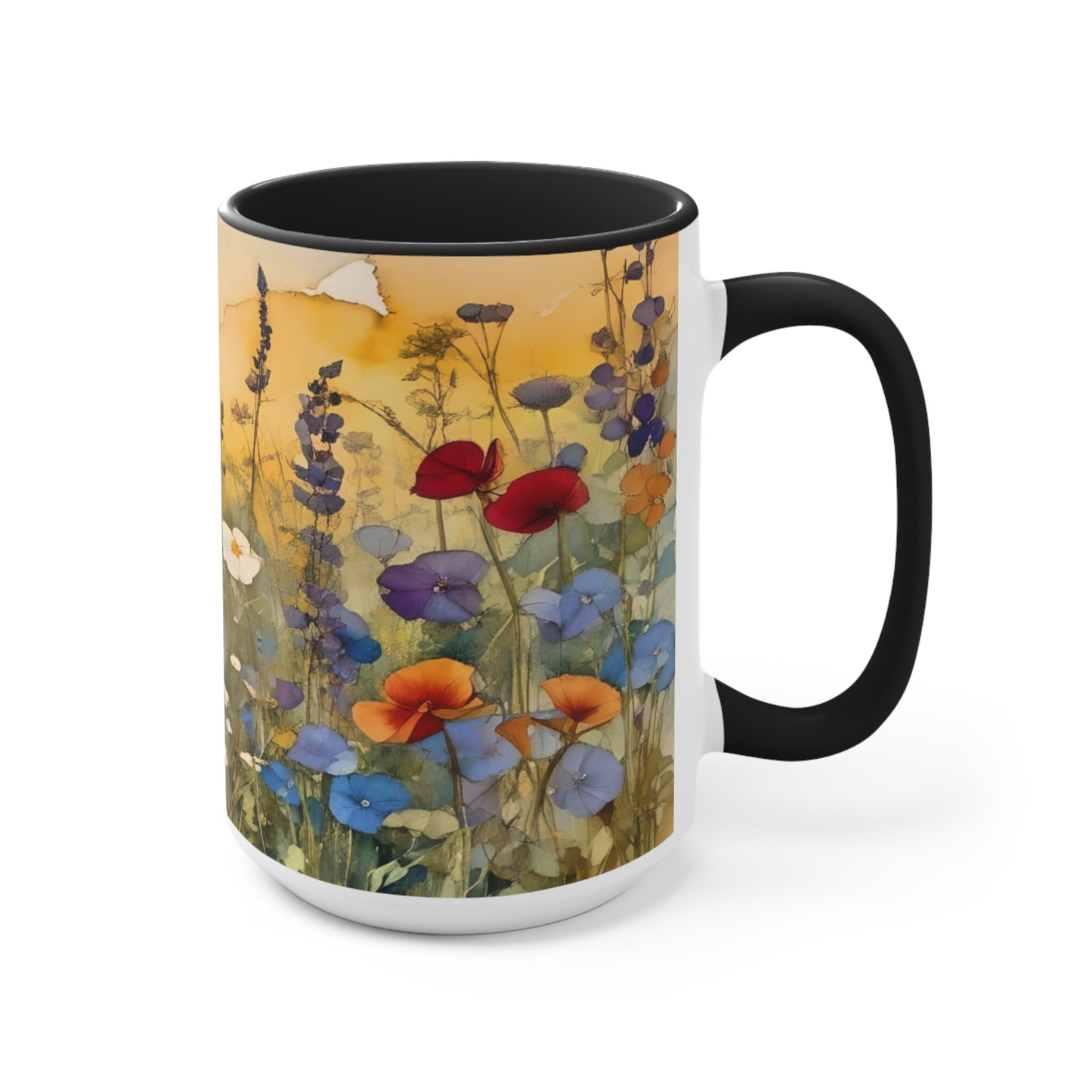 Wildflower Accent Mug with Color Inside