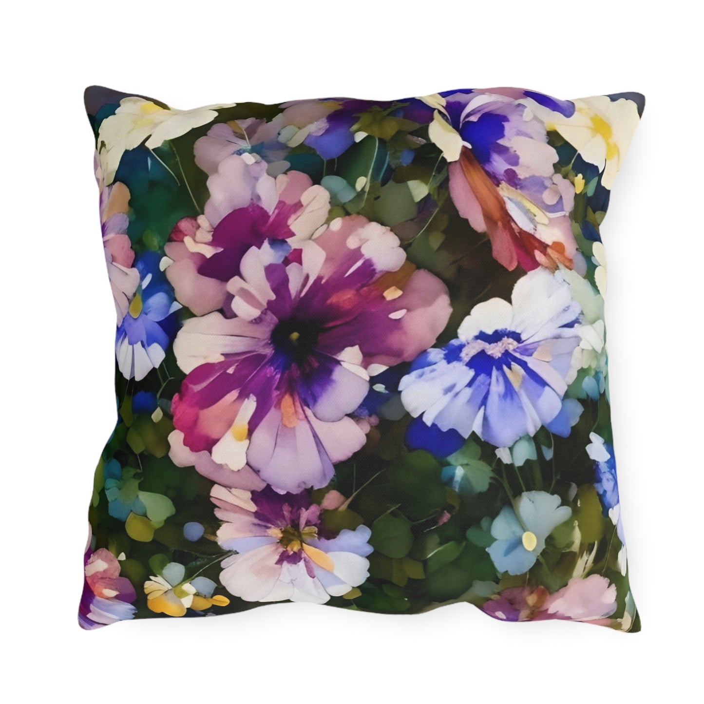 Vibrant Floral Outdoor Pillow