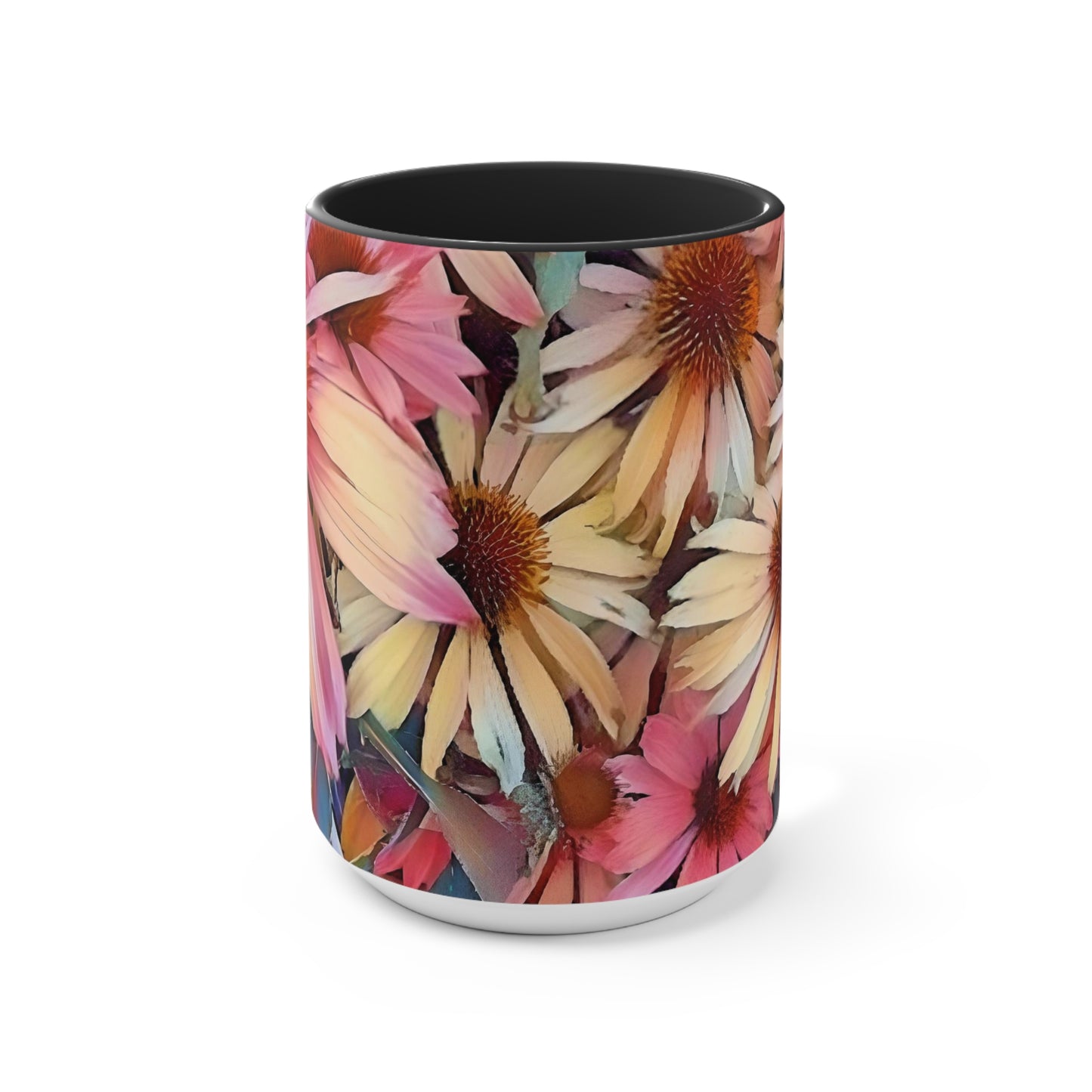 Pink Daisy Boho Accent Mugs