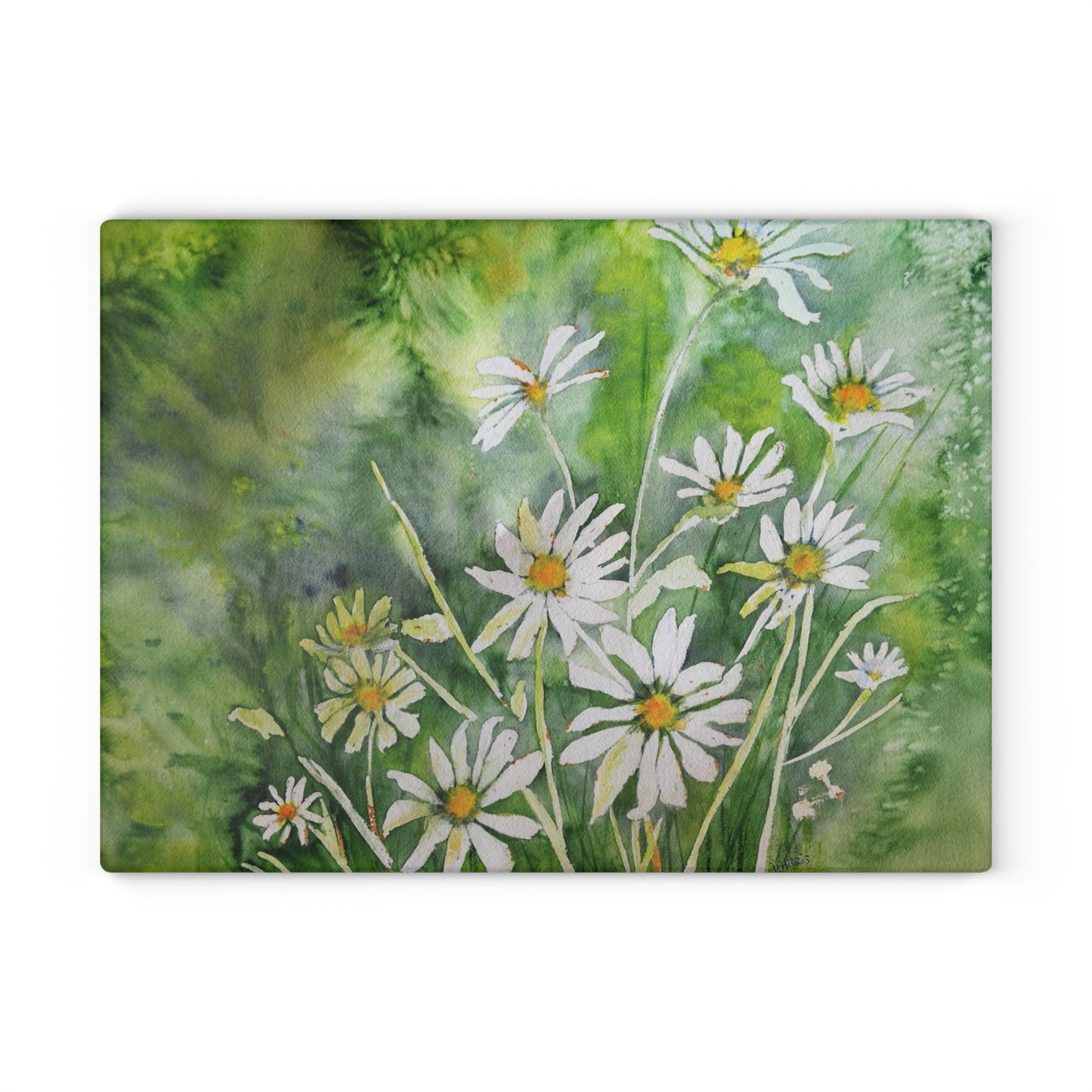 Dodie's Daisies Glass Cutting Board