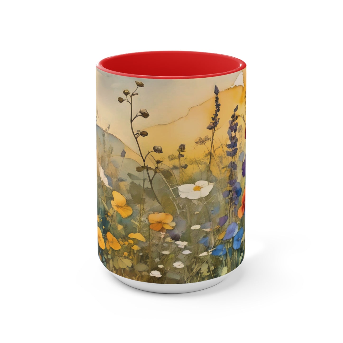 Wildflower Accent Mug with Color Inside