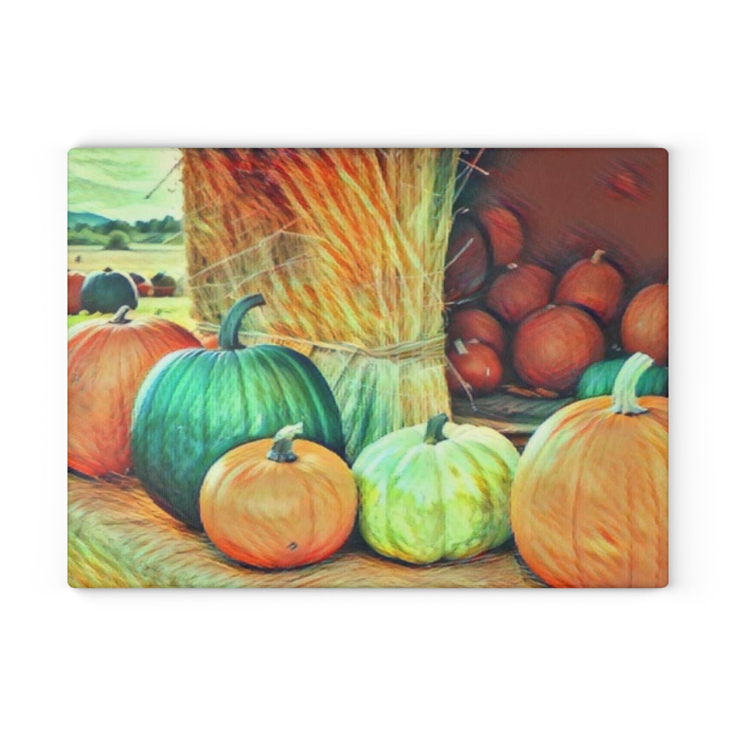 Fall Pumpkin Glass Cutting Board