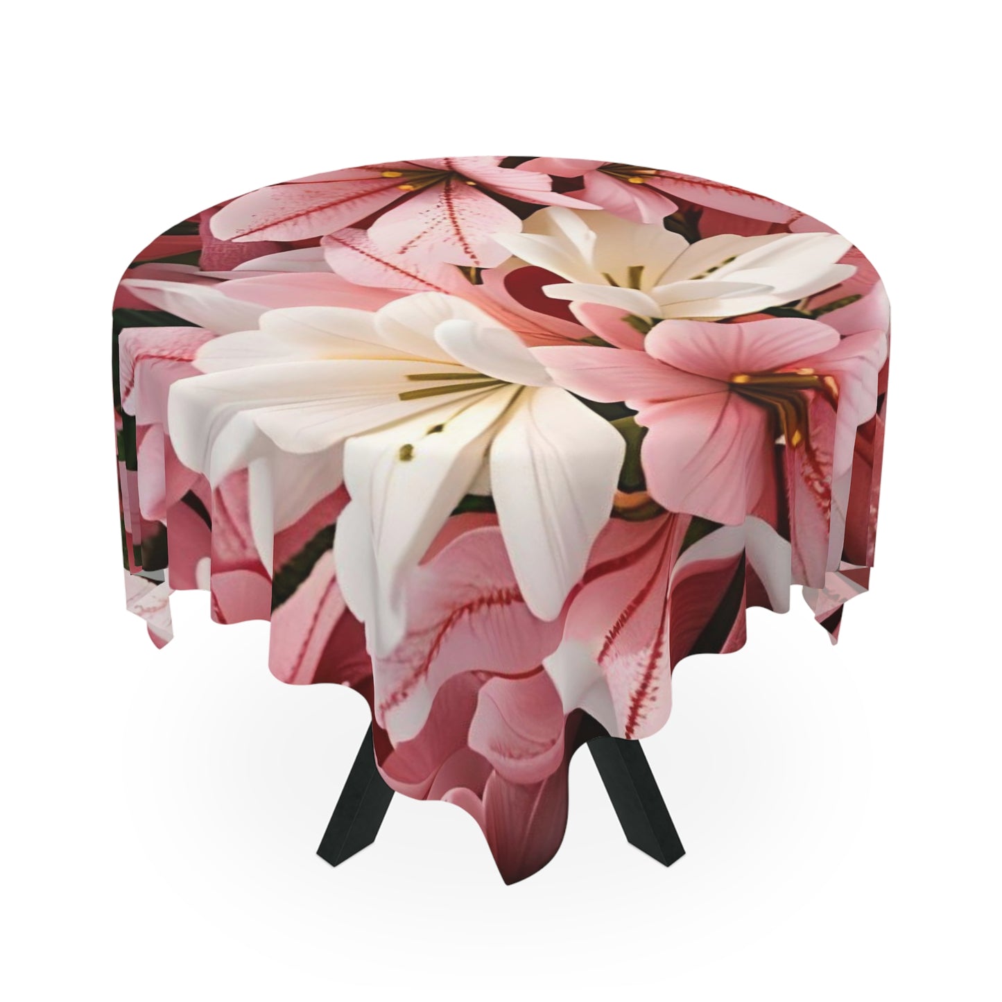 Pink Flowers Accent Tablecloth