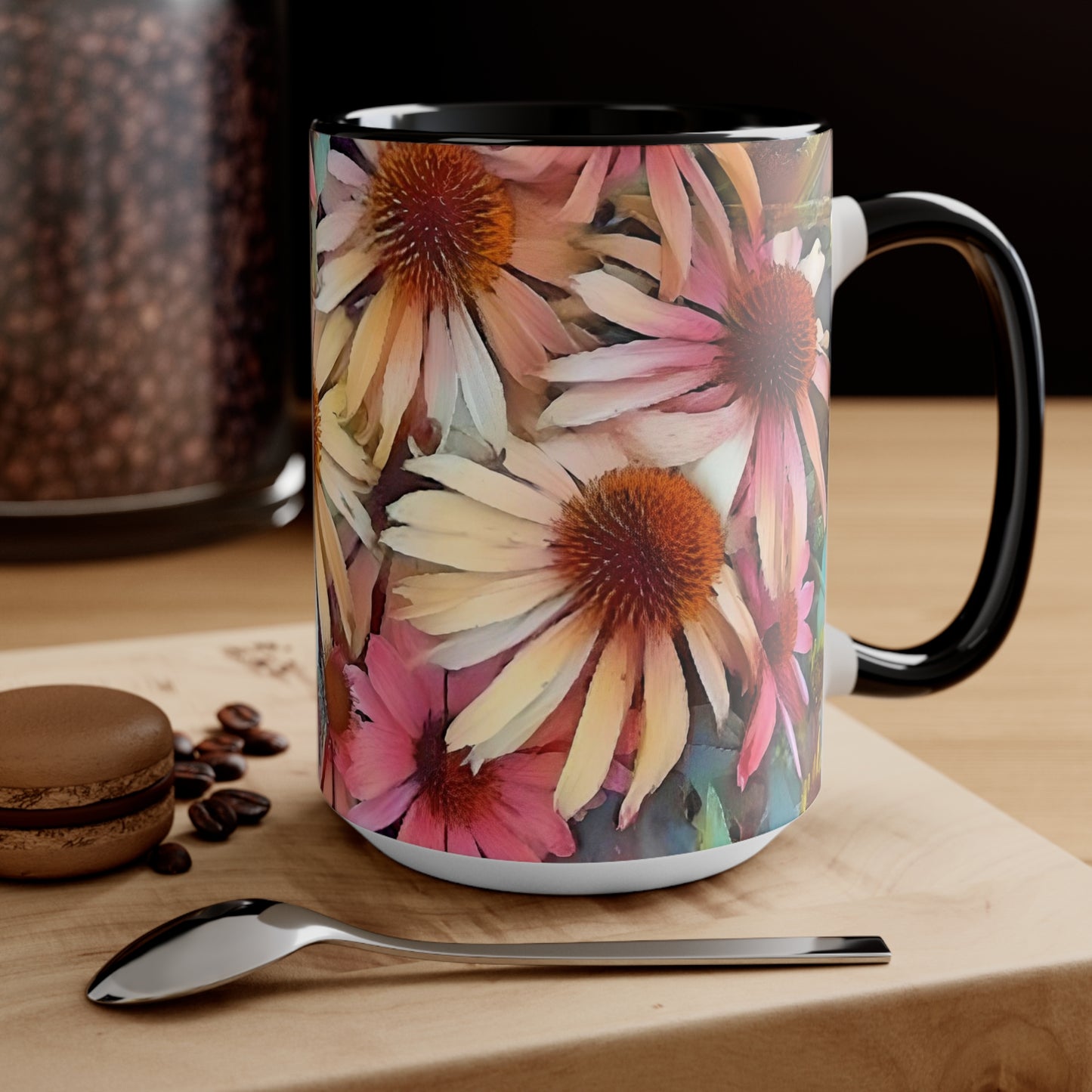 Pink Daisy Boho Accent Mugs