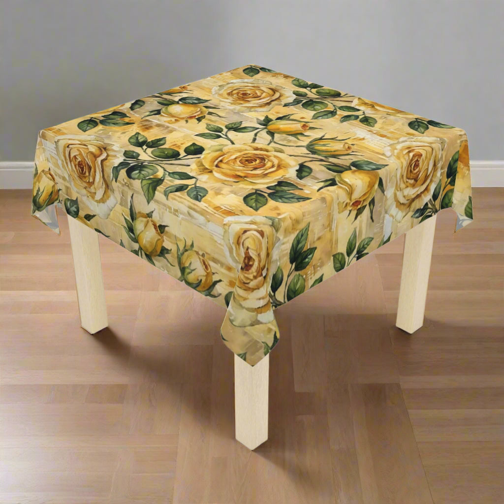 Golden Rose Garden – Floral Tablecloth