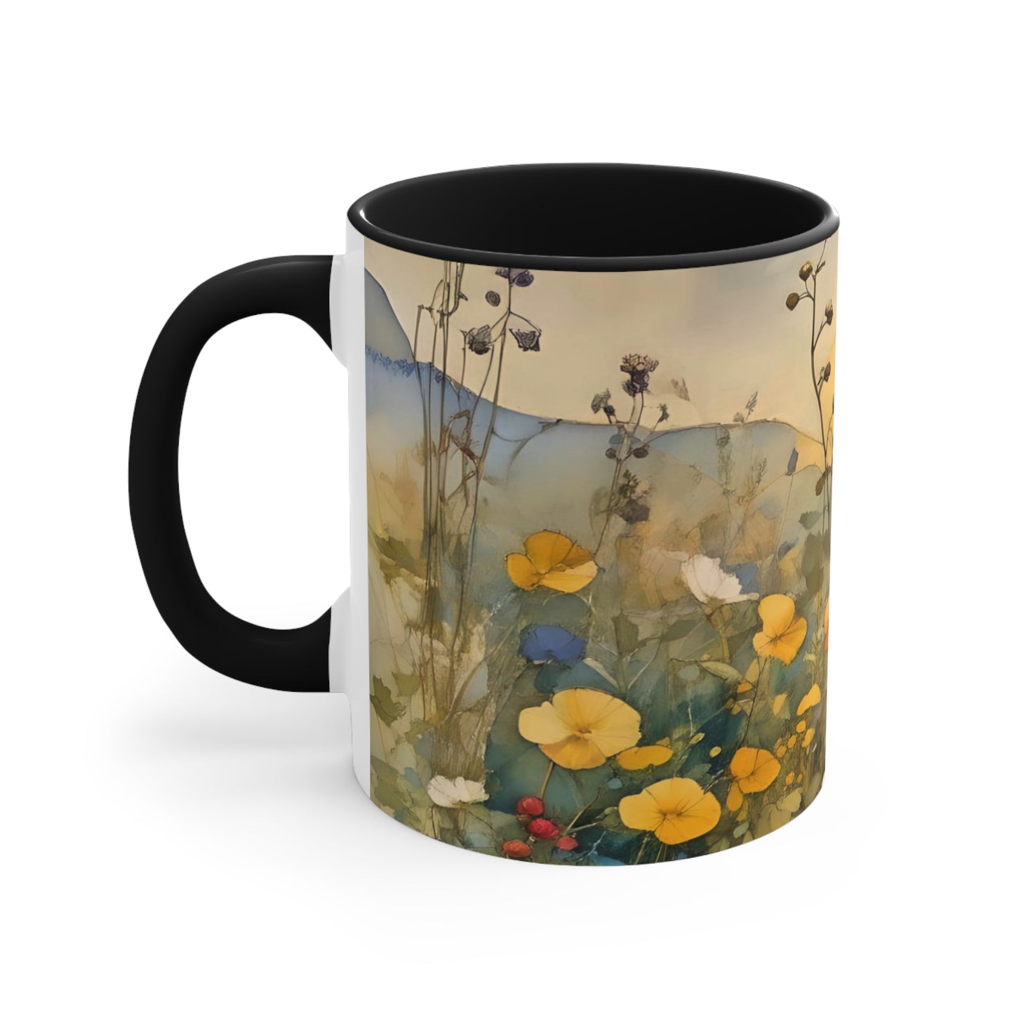 Wildflower Accent Mug with Color Inside