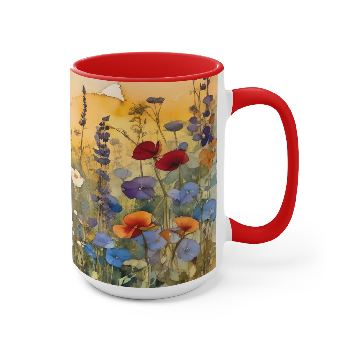 Wildflower Accent Mug with Color Inside