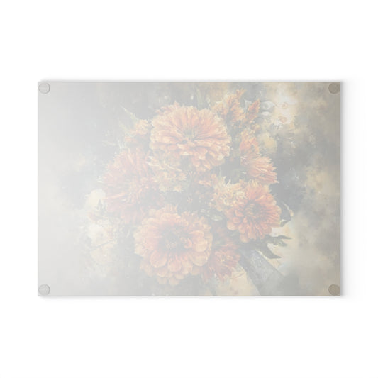 Glass Cutting Board | Exploding Fall Bouquet