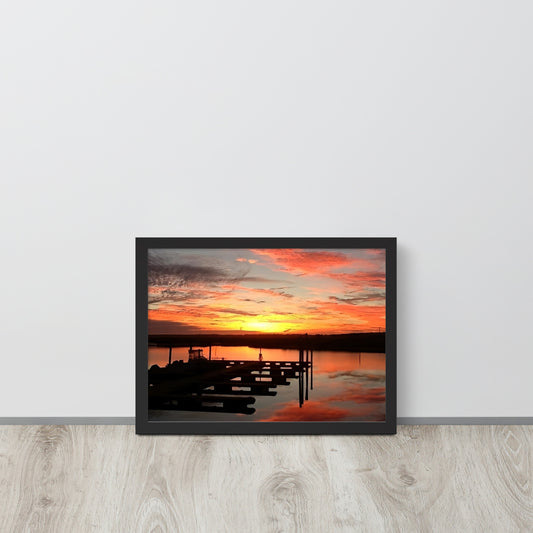 Cape May Harbor Sunset-Framed Poster