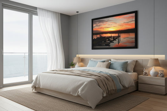 Cape May Harbor Sunset-Framed Poster