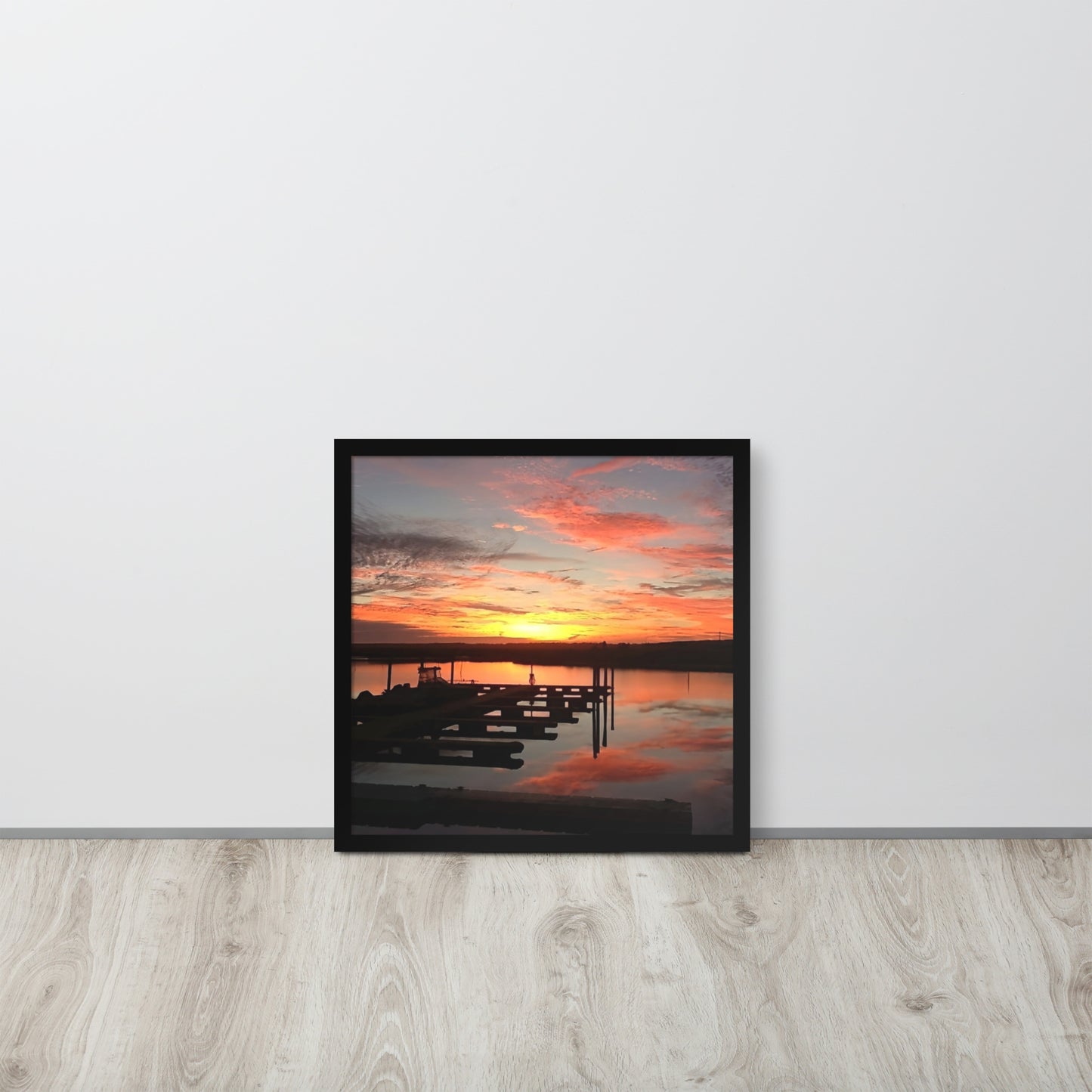 Cape May Harbor Sunset-Framed Poster